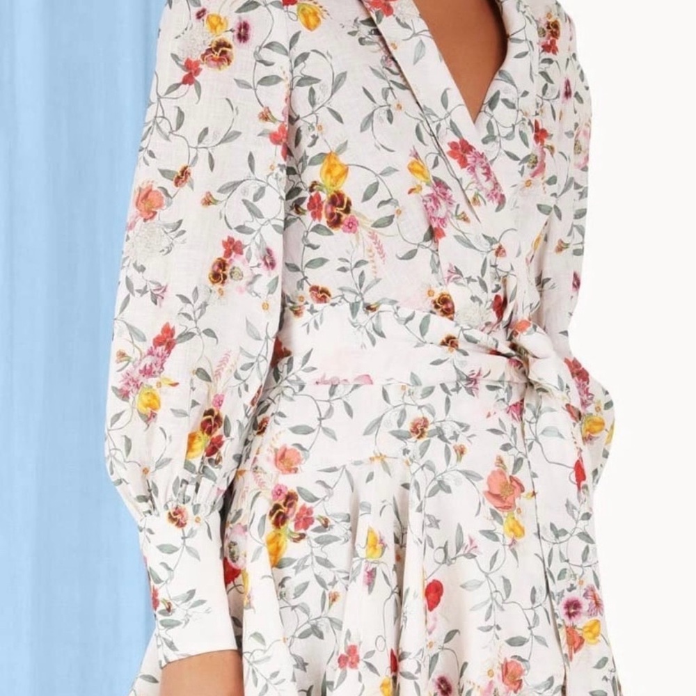 Zimmermann floral warp dress fits XS